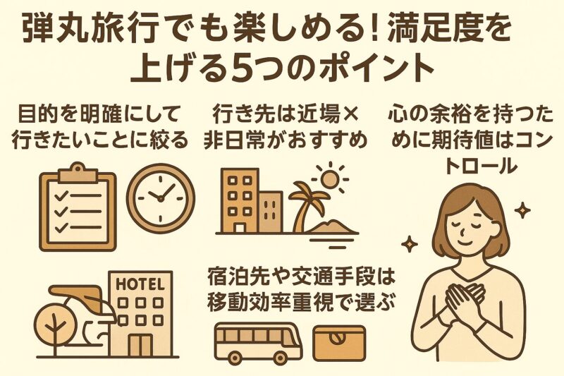 弾丸旅行でも楽しめる！満足度を上げる5つのポイント