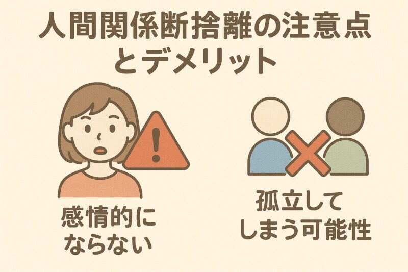 人間関係断捨離の注意点とデメリット