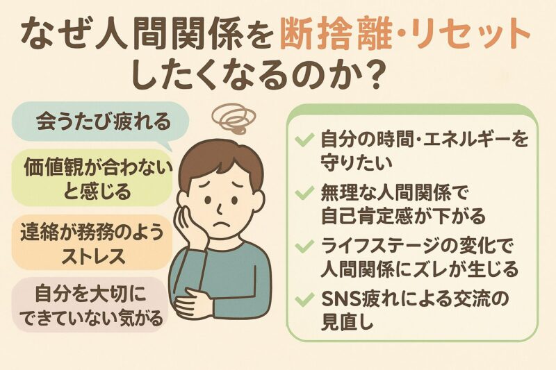 なぜ人間関係を断捨離・リセットしたくなるのか