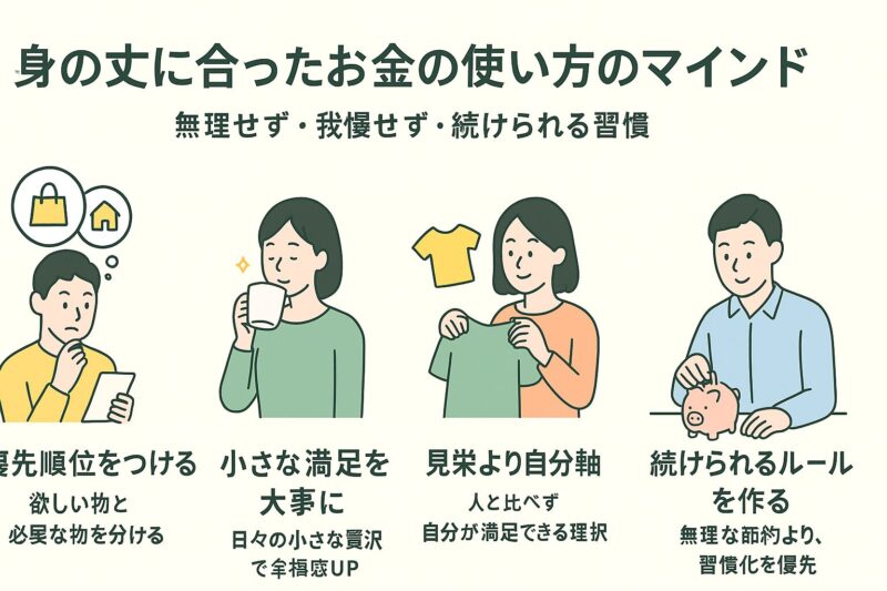 身の丈に合ったお金の使い方を続けるためのマインド