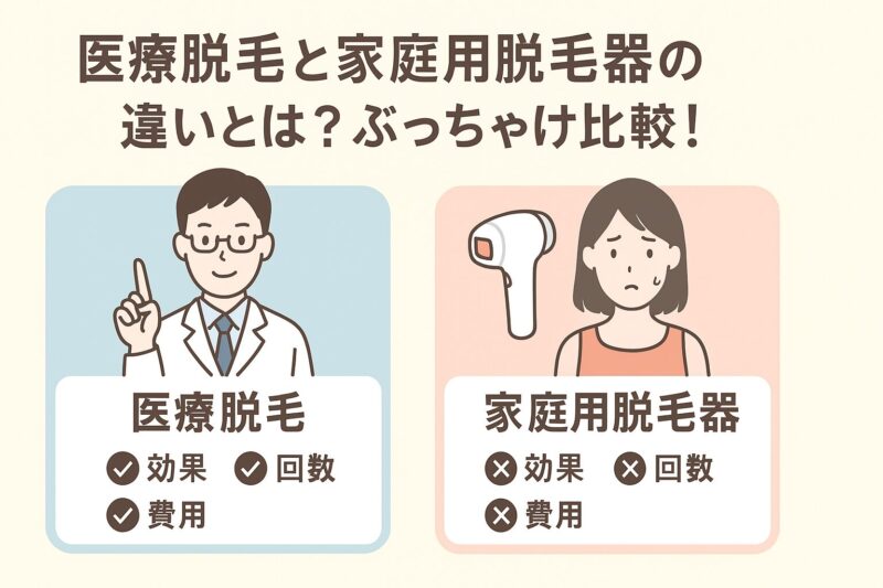 医療脱毛と家庭用脱毛器の違いとは?ぶっちゃけ比較!