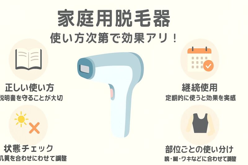 家庭用脱毛器は使い方次第で効果アリ!