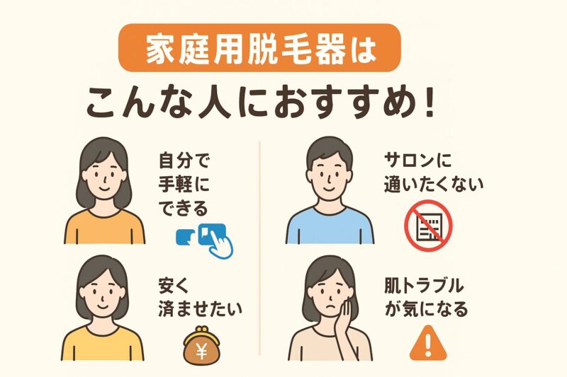 家庭用脱毛器はこんな人におすすめ!