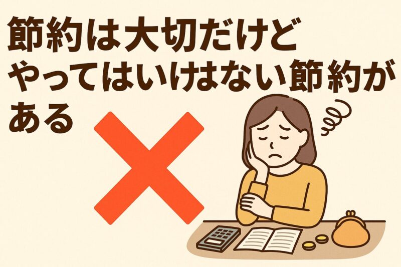 節約は大切だけどやってはいけない節約がある