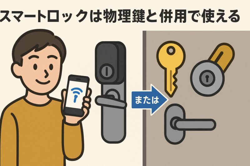 スマートロックは物理鍵と併用で使える