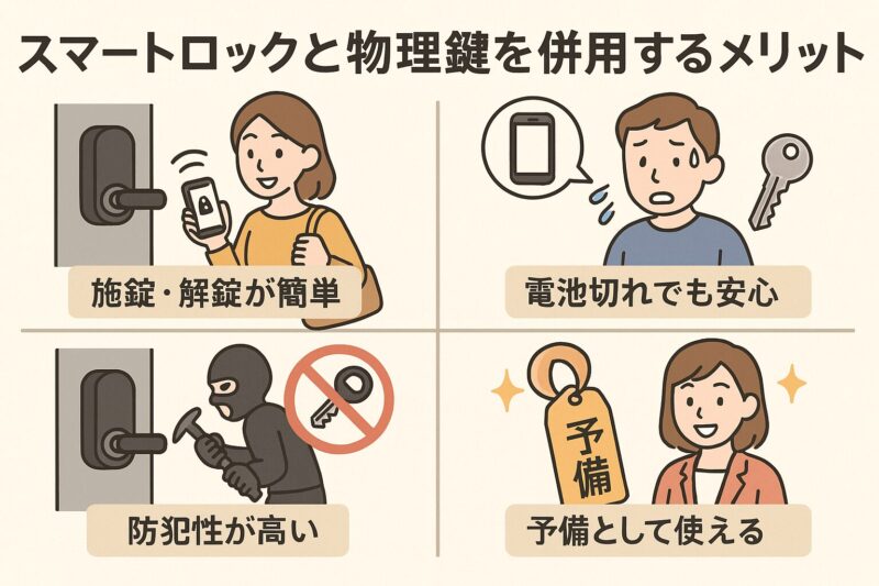 スマートロックと物理鍵を併用するメリット