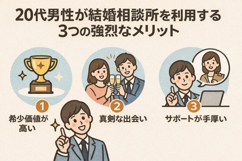 20代男性が結婚相談所を利用する3つの強烈なメリット